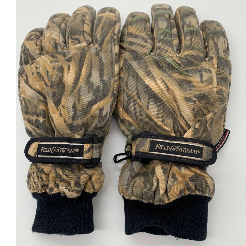 Field & Stream Gloves Mens XL Camo Thinsulate Thermal Insulated Grip HFS1232